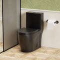 Matte black one-piece toilet with ADA comfort height — image 2