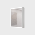 KZG 28x20 inch silver aluminum LED medicine cabinet with defogger and digital clock display — image 1
