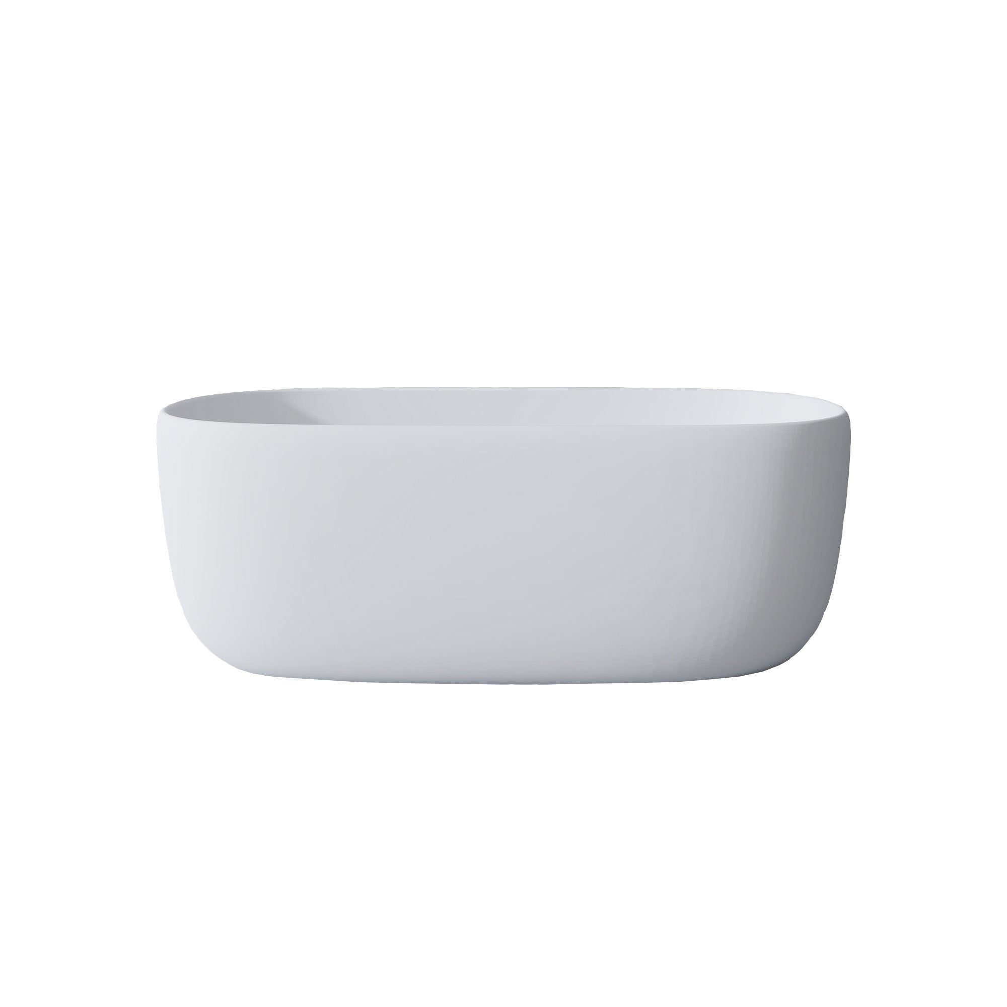 KZG 51 inch freestanding soaking bathtub in matte white solid surface — image 7