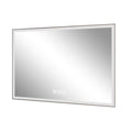KZG modern LED bathroom vanity mirror, 48x32 in., silver aluminum frame with beveled lights and anti-fog coating — image 1