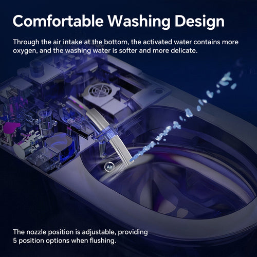 Elongated ADA-height smart bidet toilet with heated seat — image 2