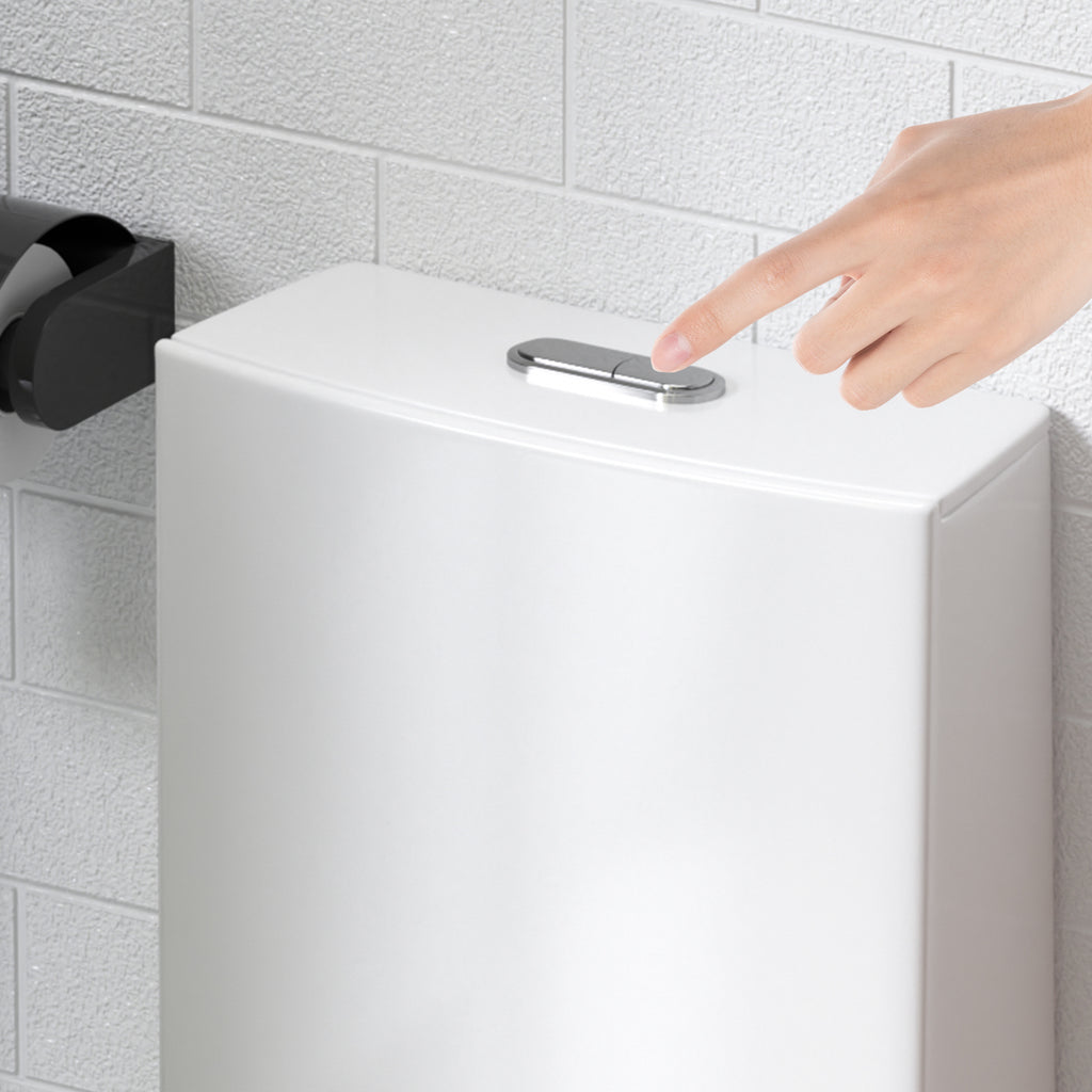 KZG Glossy White Tornado one-piece toilet with dual flush and soft-close seat in ADA height — image 5