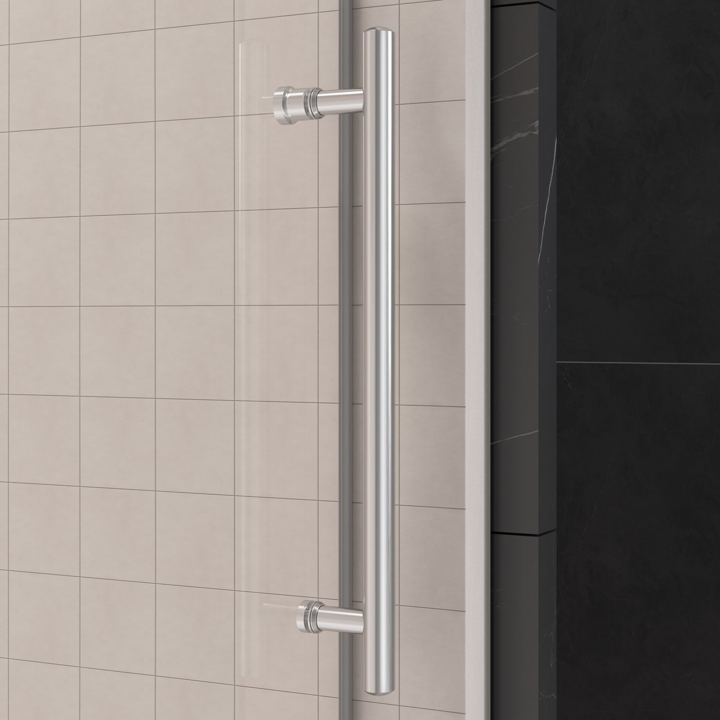 Single Sliding Frameless Shower Door with Clear 3/8 in. Glass
