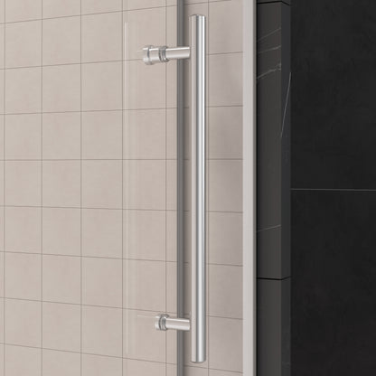 Single Sliding Frameless Shower Door with Clear 3/8 in. Glass