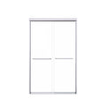 KZG chrome semi-frameless double sliding shower door with 6mm tempered glass, 44–48 in. width — image 1