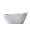 KZG 67 in. freestanding slipper bathtub in gloss white acrylic with chrome overflow and pop-up drain — image 1