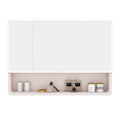 KZG 35 x 28 inch khaki aluminum LED medicine cabinet mirror with defogging function — image 1