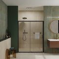 Matte black single-sliding shower door, 48 in. × 72 in., tempered glass — image 2
