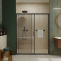 Matte black sliding shower door — 60 in. width, 72 in. height — image 2
