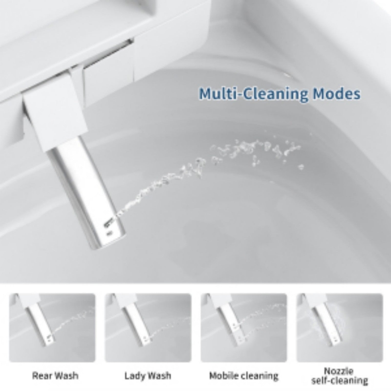 KZG modern white ceramic smart toilet with integrated bidet and heated seat — image 6