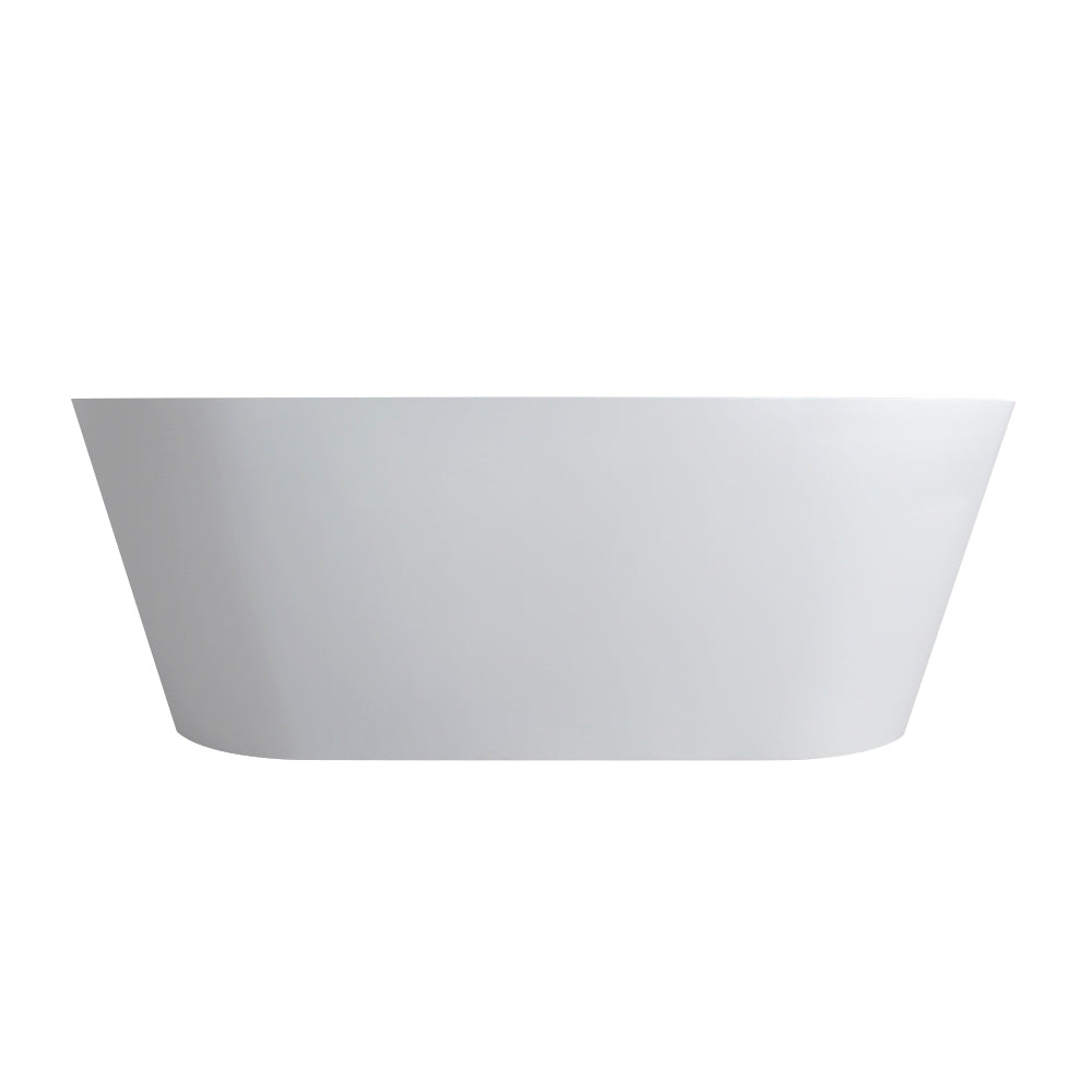 KZG 67-inch freestanding soaking bathtub in matte white solid surface — image 5