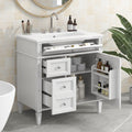 White ceramic bathroom vanity with drawers — 30 inch — image 2
