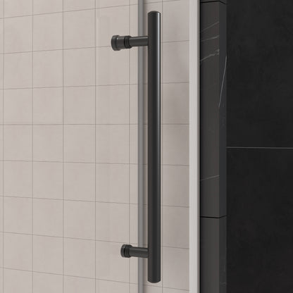 Single Sliding Frameless Shower Door with Clear 3/8 in. Glass