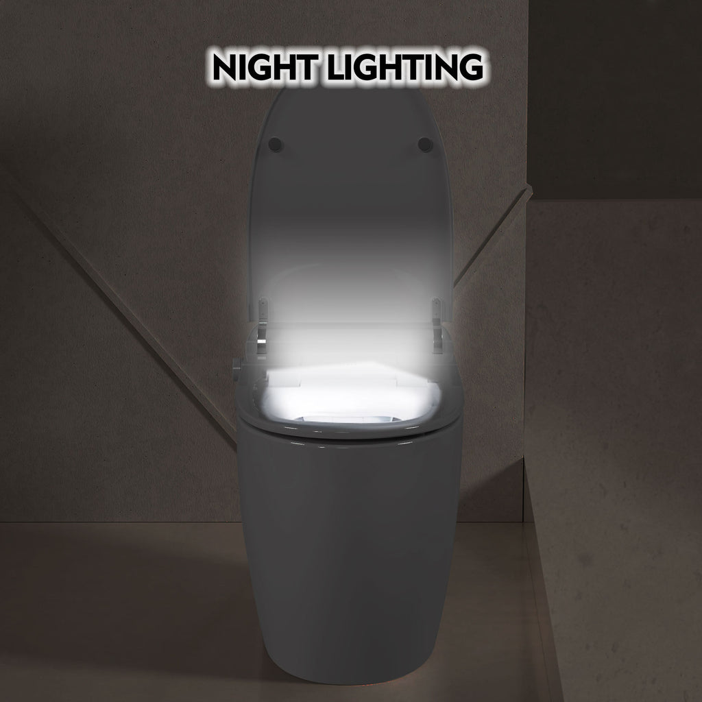 KZG one-piece smart toilet with heated seat and foot sensor in white ceramic — image 7