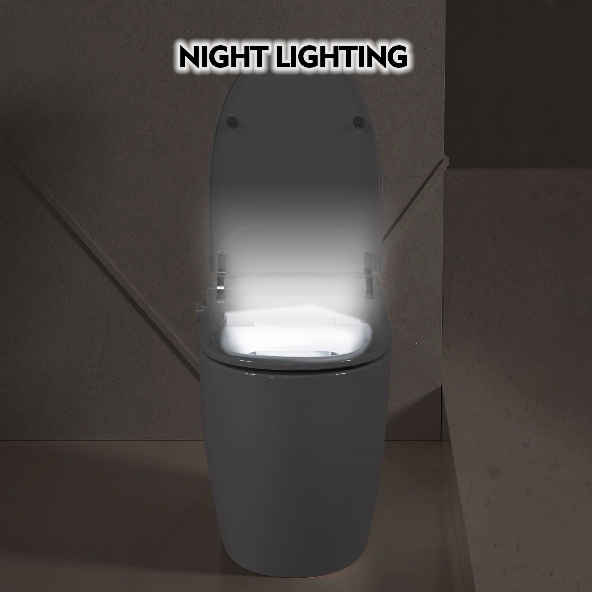 KZG one-piece smart toilet with heated seat and foot sensor in white ceramic — image 7