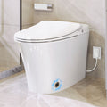 White elongated smart bidet toilet with heated seat and dryer — image 1