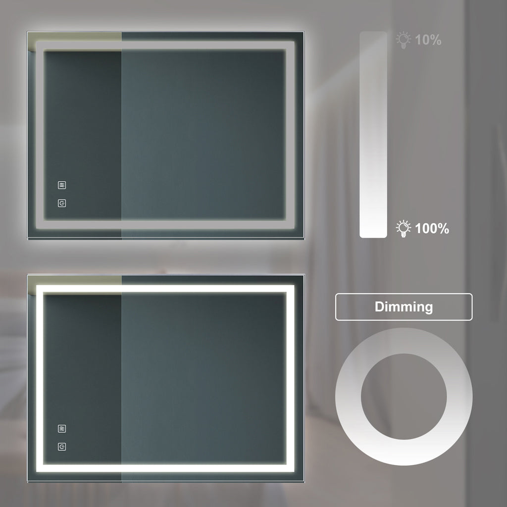 Dimmable LED bathroom vanity mirror, 32 in. × 24 in., with anti-fog and front lighting — image 6