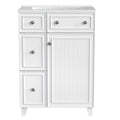KZG 24-inch white transitional bathroom vanity cabinet with ceramic sink — image 1