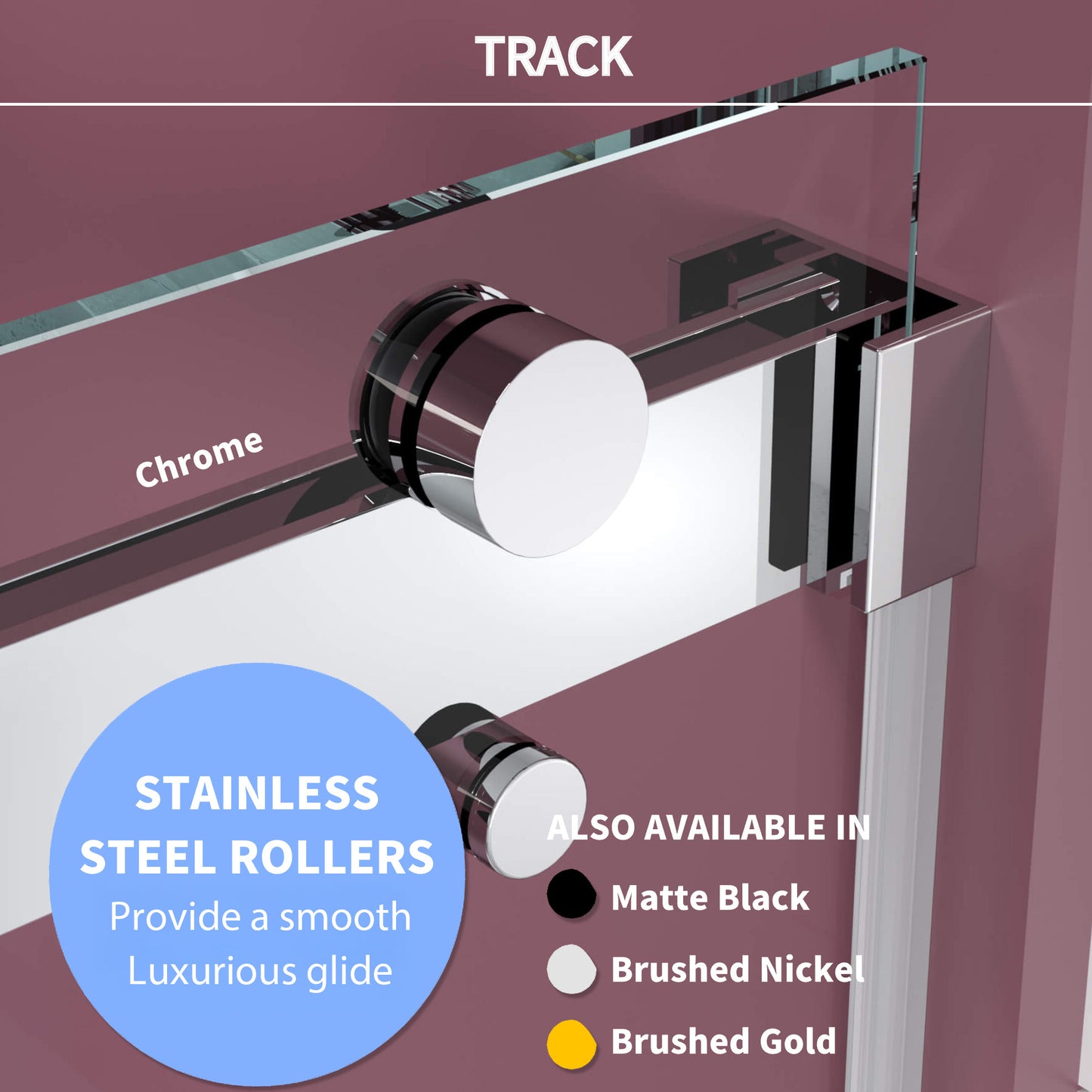 Double Sliding Frameless Shower Door with Clear 3/8 in. Glass