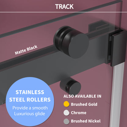 Double Sliding Frameless Shower Door with Clear 3/8 in. Glass