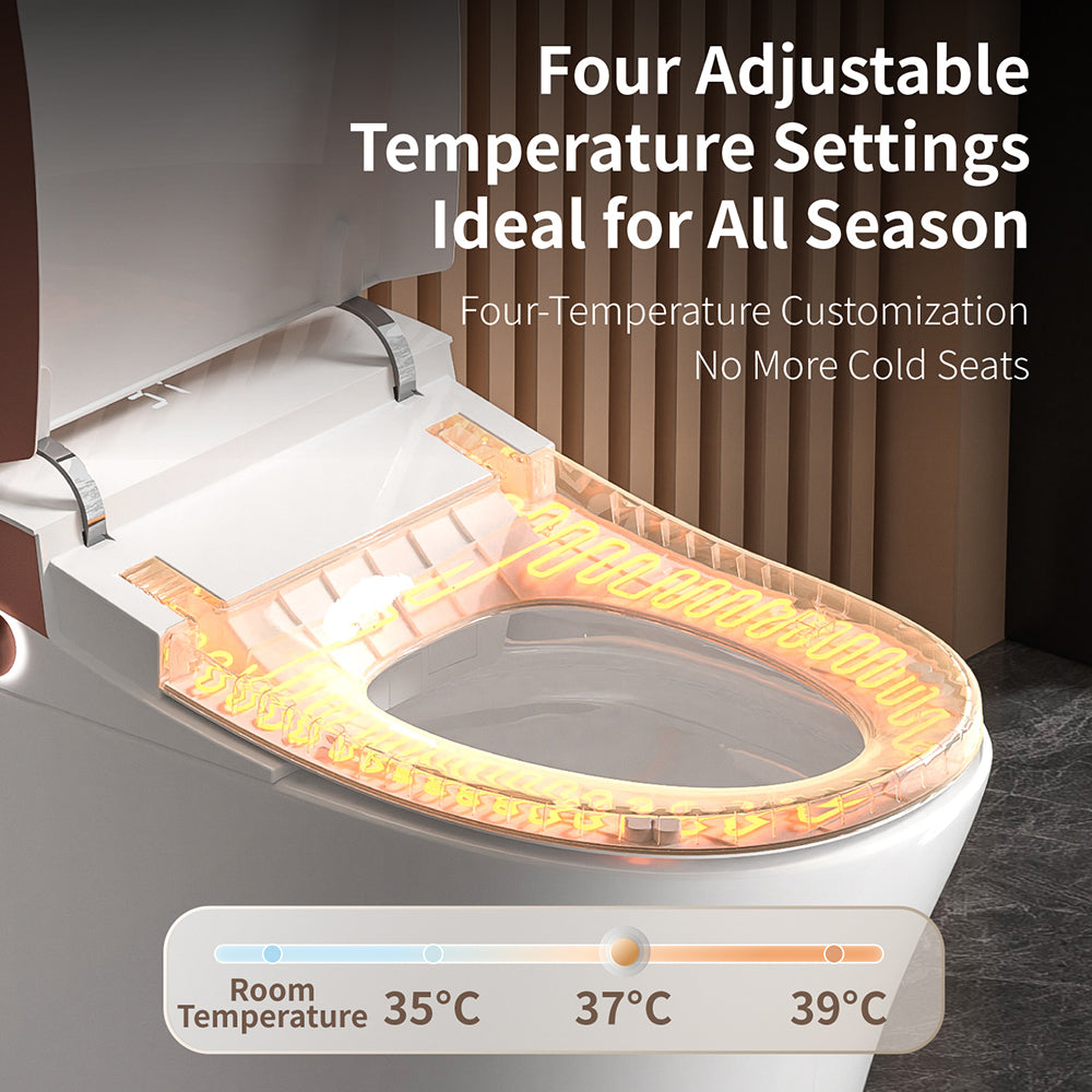 Elongated white ceramic smart bidet toilet with heated seat — image 4