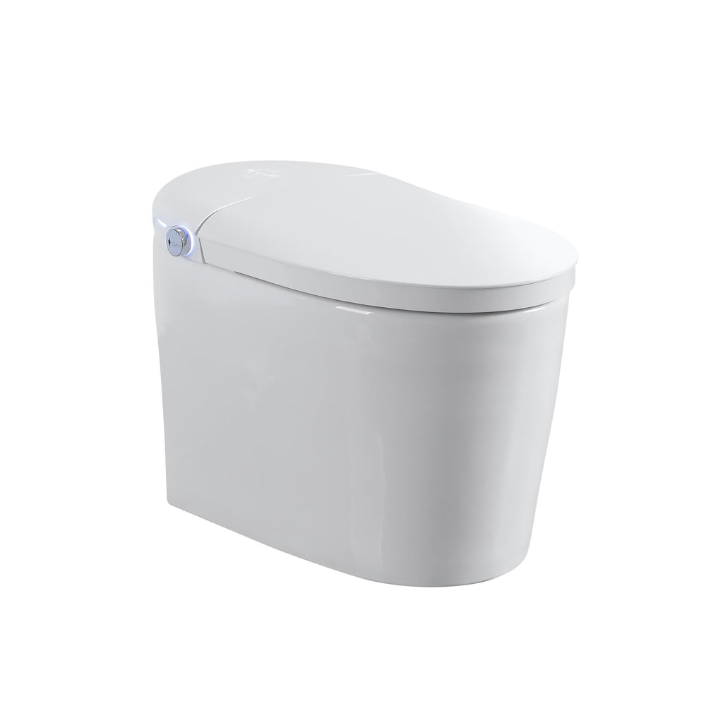 KZG modern white ceramic smart toilet with integrated bidet and heated seat — image 1