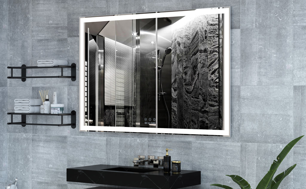 KZG 60 x 40 in. oversized LED bathroom mirror with aluminum frame and 3 color modes — image 6