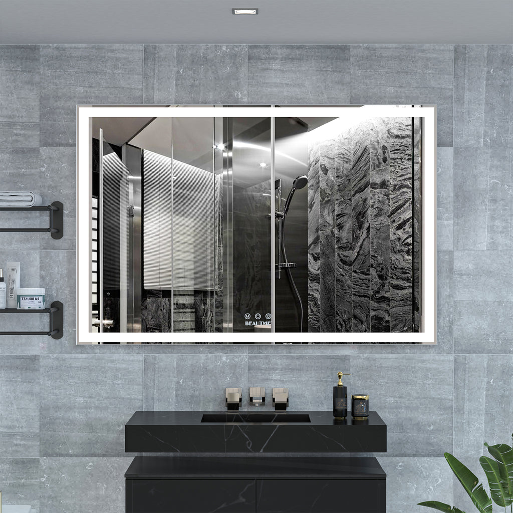 KZG 60 x 40 in. oversized LED bathroom mirror with aluminum frame and 3 color modes — image 4