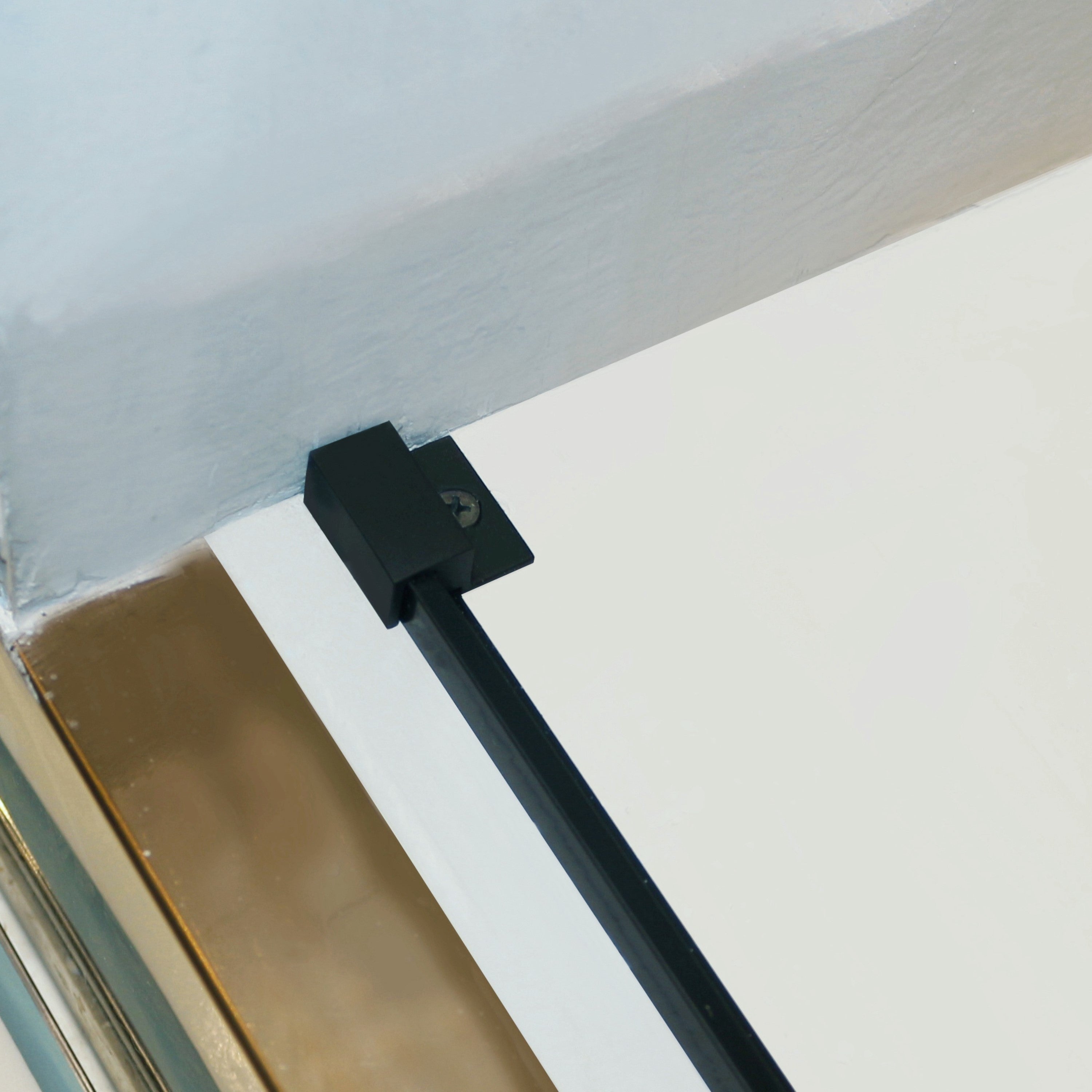 KZG 56-60 in. frameless double sliding shower door in matte black with 8mm tempered clear glass — image 6