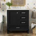 Matte black bathroom vanity with ceramic sink, soft-close doors, 30 in. — image 2