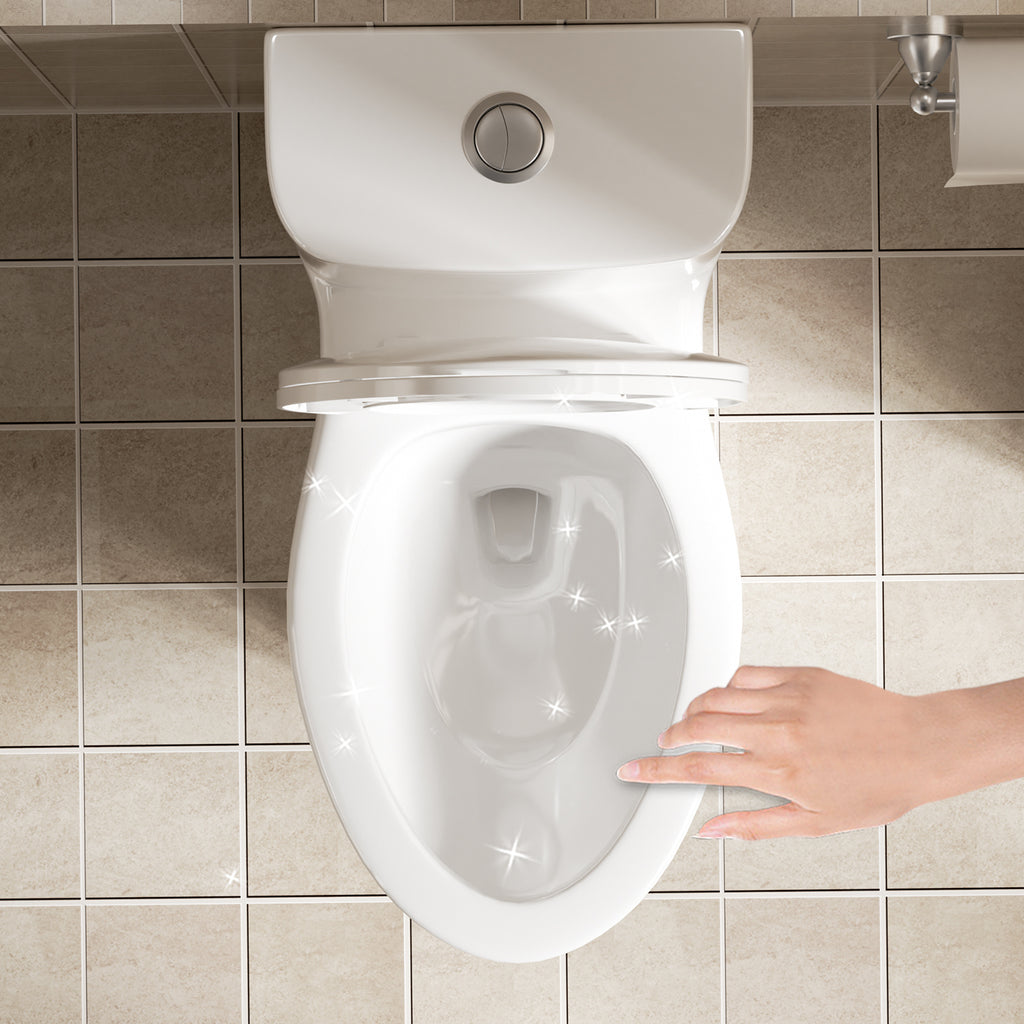 KZG Tornado Flush one-piece toilet in gloss white with ADA comfort height and dual flush — image 6
