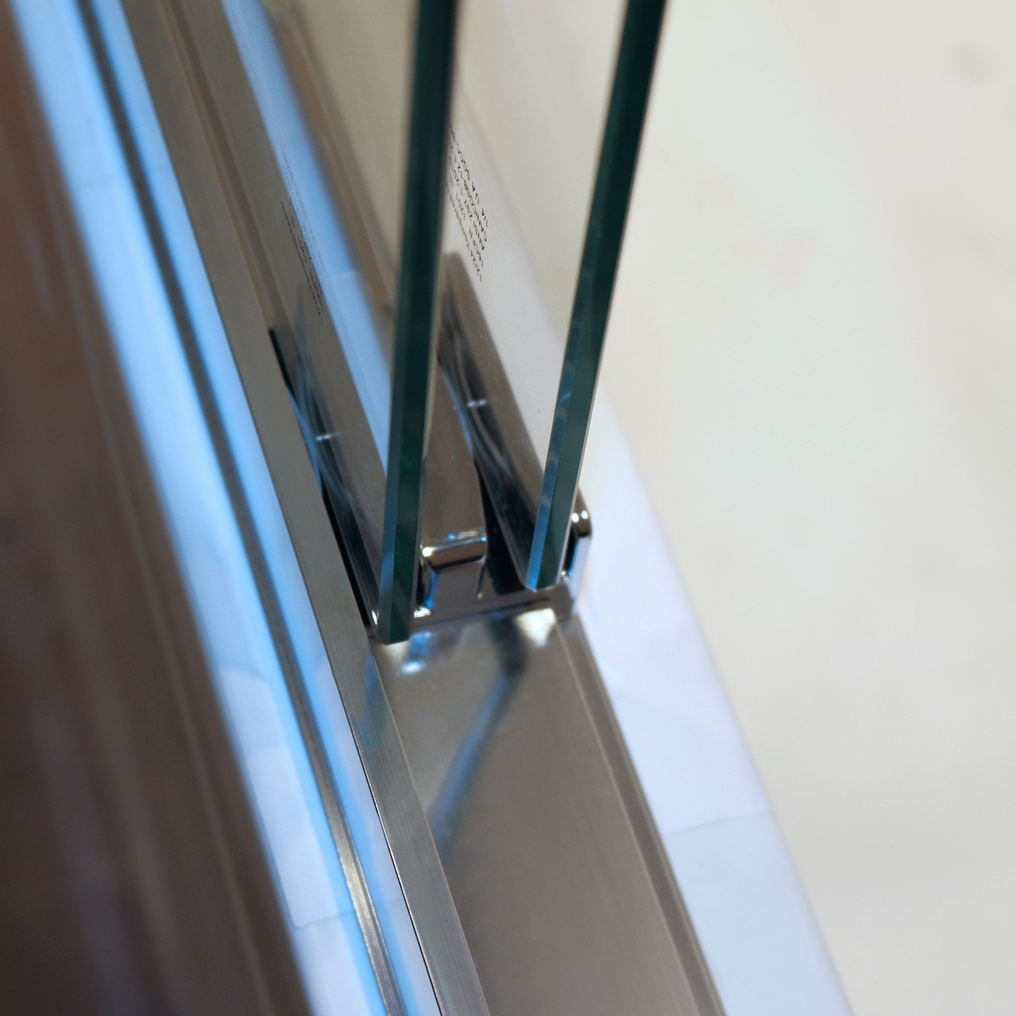 KZG 56-60 inch double sliding tub shower door in chrome aluminum with clear tempered glass — image 5