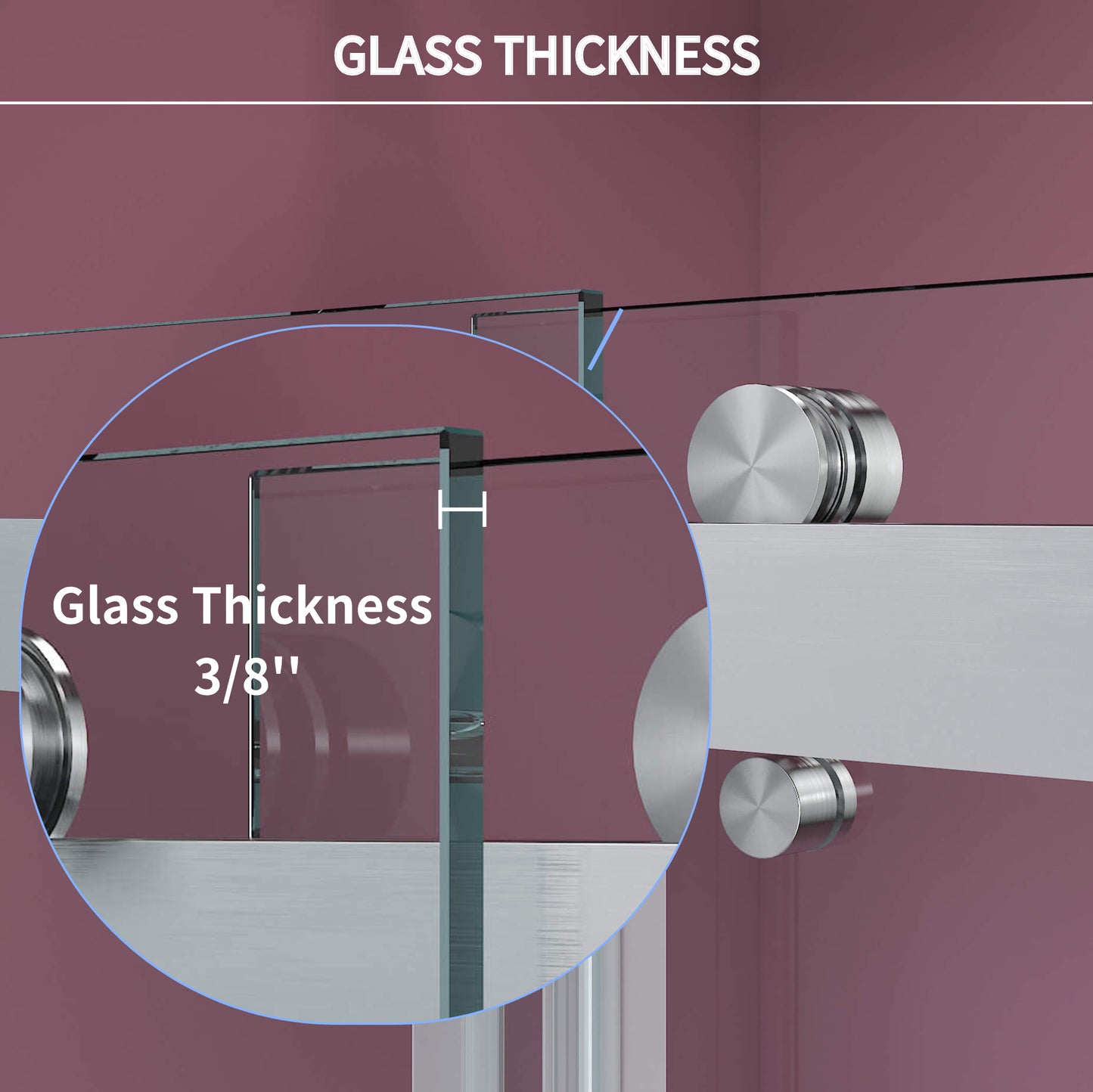 Double Sliding Frameless Shower Door with Clear 3/8 in. Glass