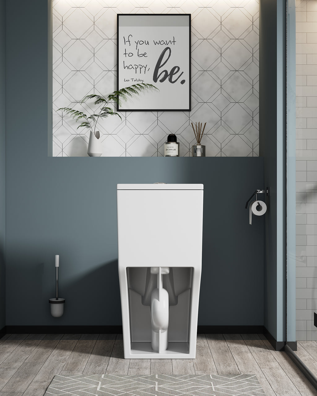 KZG elongated comfort height one-piece toilet in white ceramic with soft close seat — image 2