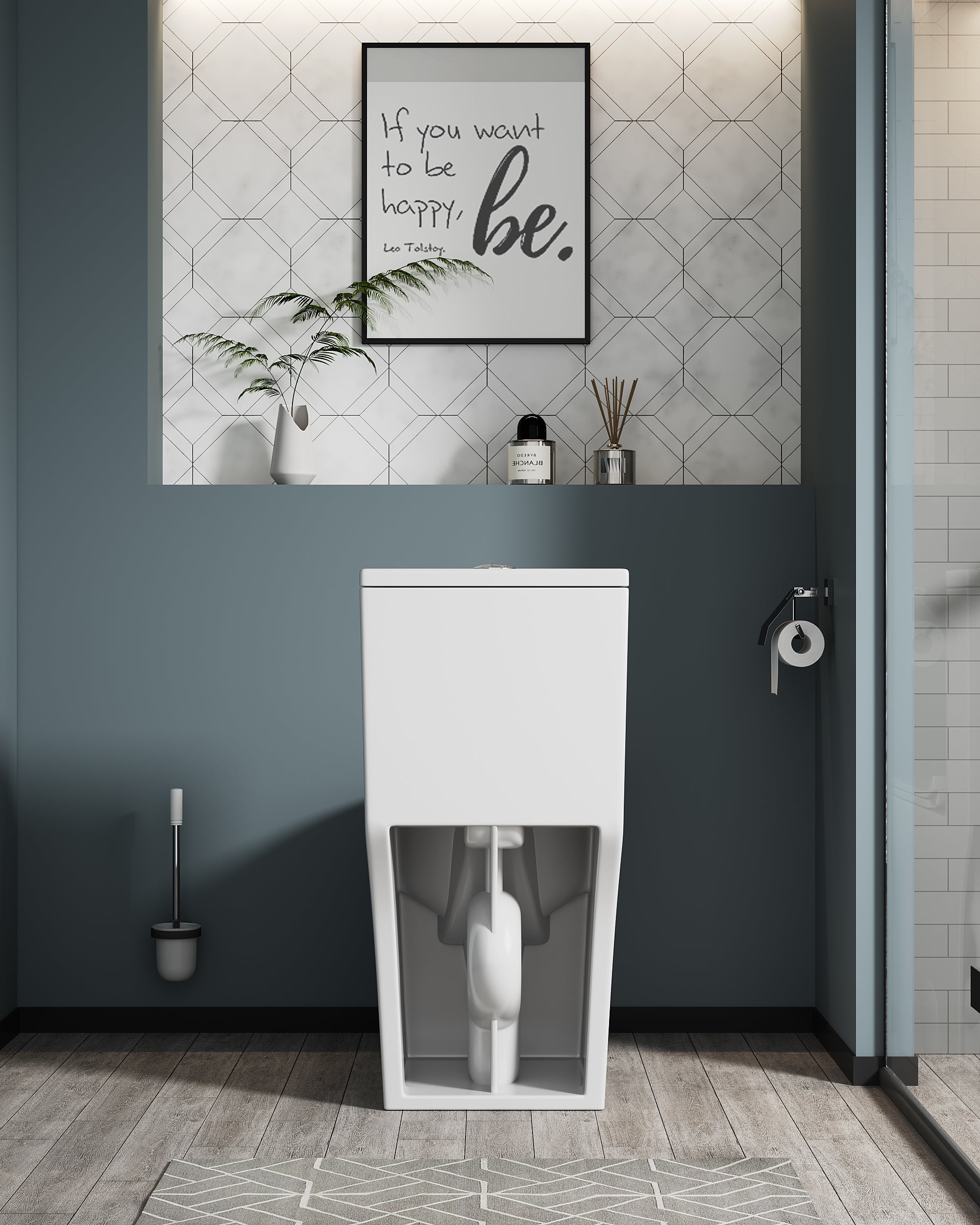 KZG elongated comfort height one-piece toilet in white ceramic with soft close seat — image 2