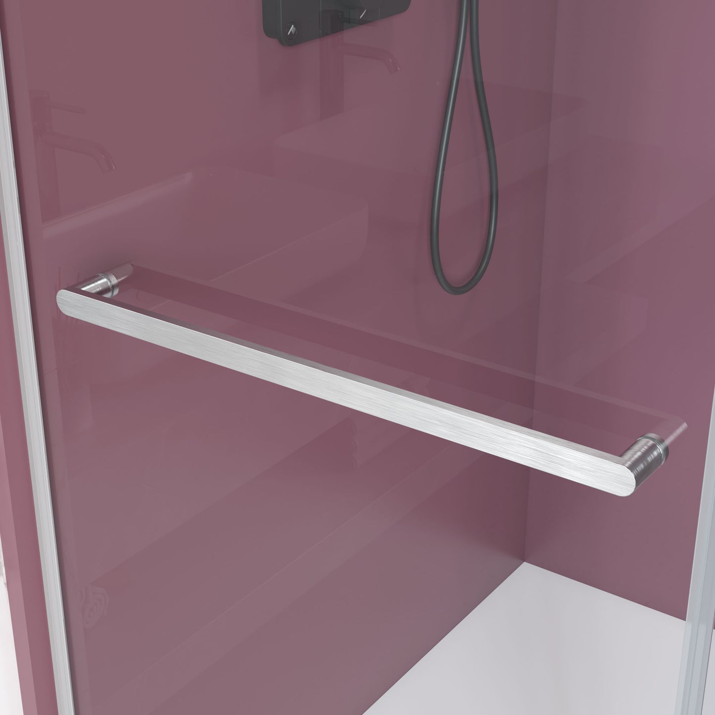 Double Sliding Frameless Shower Door with Clear 3/8 in. Glass