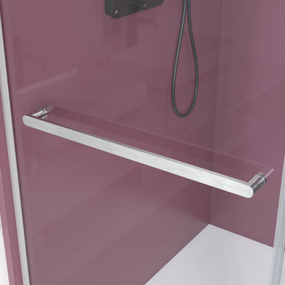 Double Sliding Frameless Shower Door with Clear 3/8 in. Glass