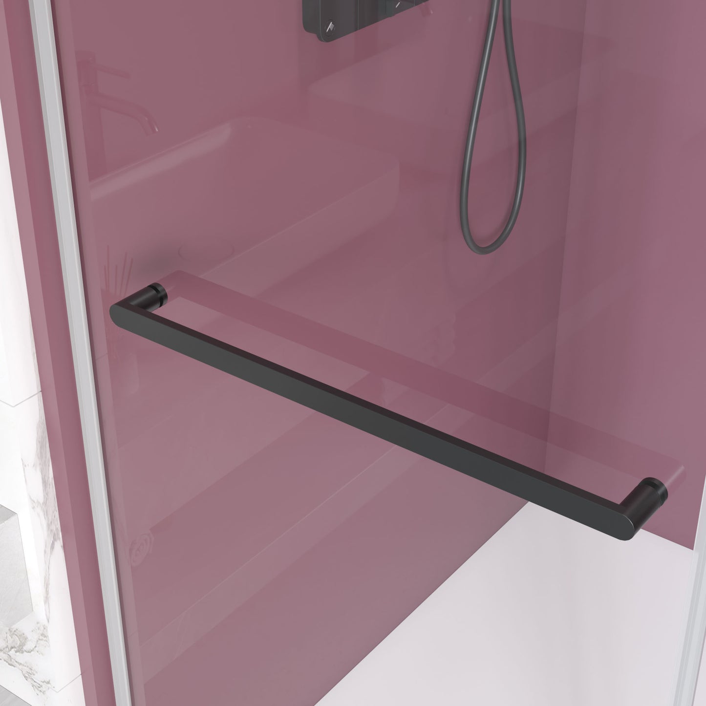 Double Sliding Frameless Shower Door with Clear 3/8 in. Glass