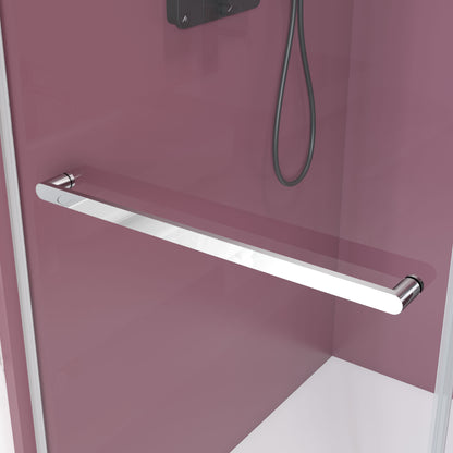 Double Sliding Frameless Shower Door with Clear 3/8 in. Glass