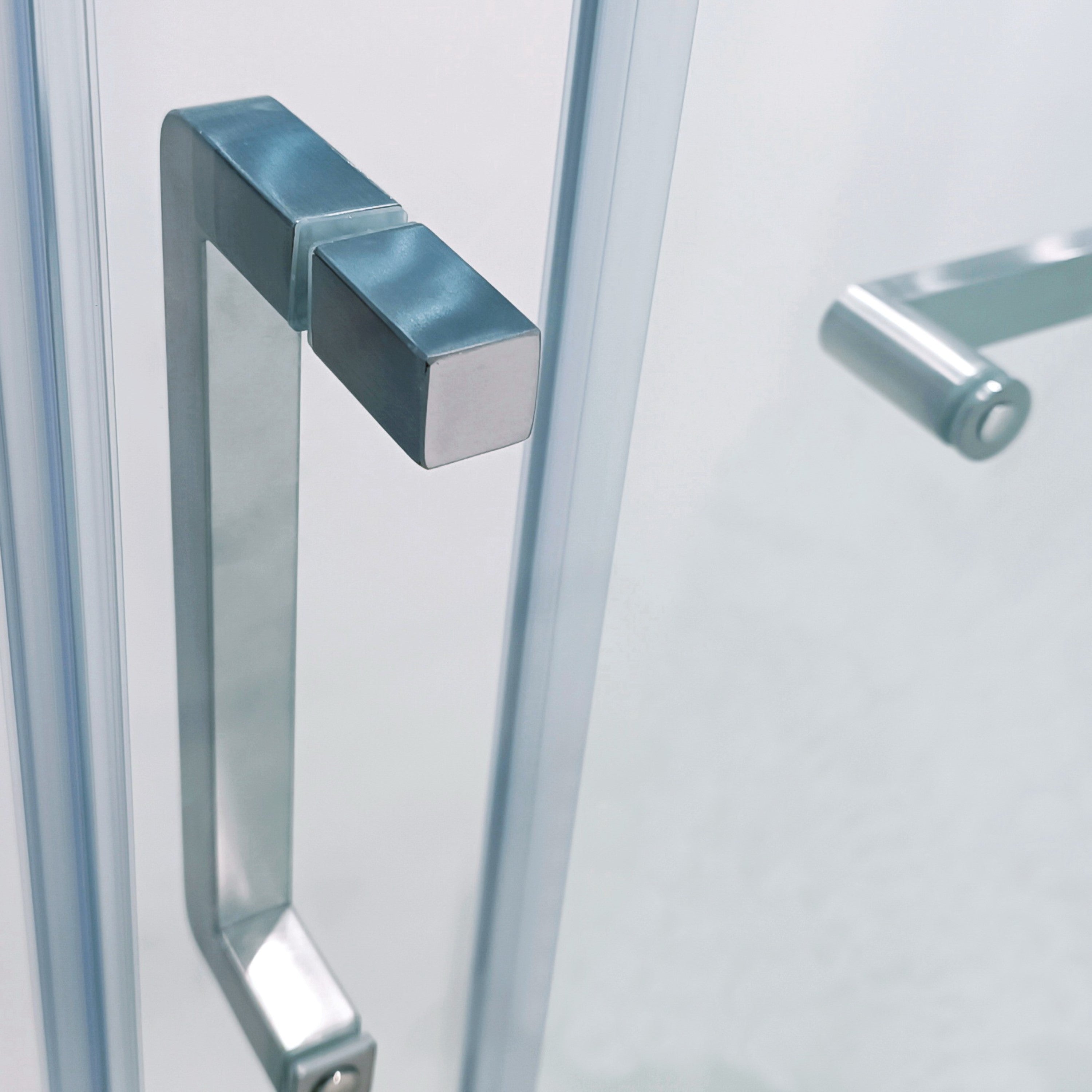 KZG 56-60 in. semi-frame single sliding shower door in brushed nickel with 8mm tempered glass — image 7