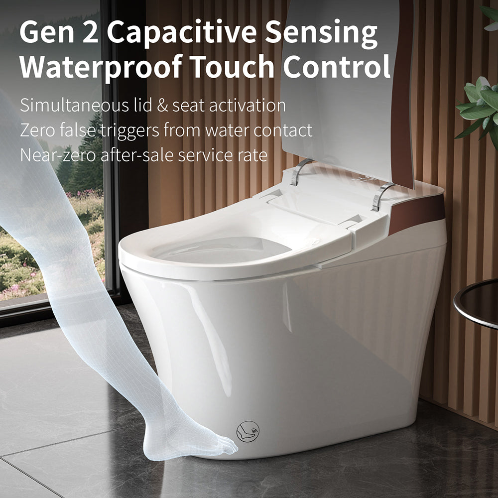 Elongated white ceramic smart bidet toilet with heated seat — image 5