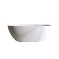 KZG matte white oval freestanding soaking bathtub with thick edge — image 1