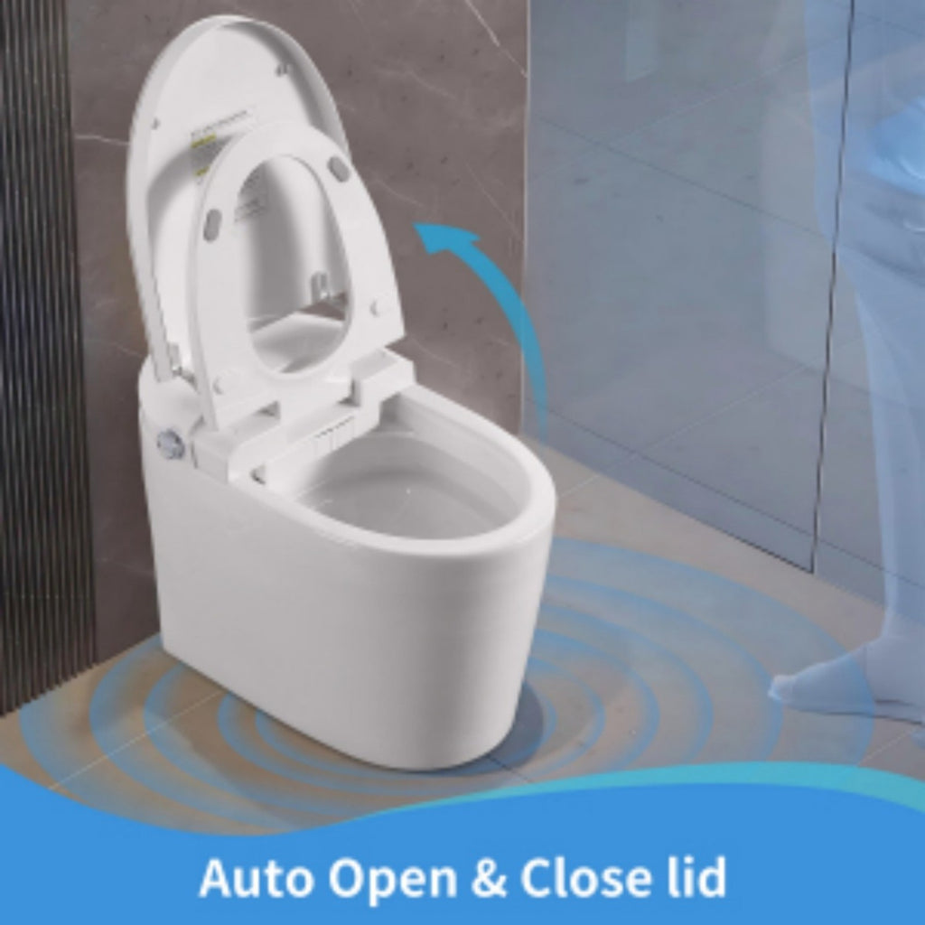 KZG modern white ceramic smart toilet with integrated bidet and heated seat — image 7