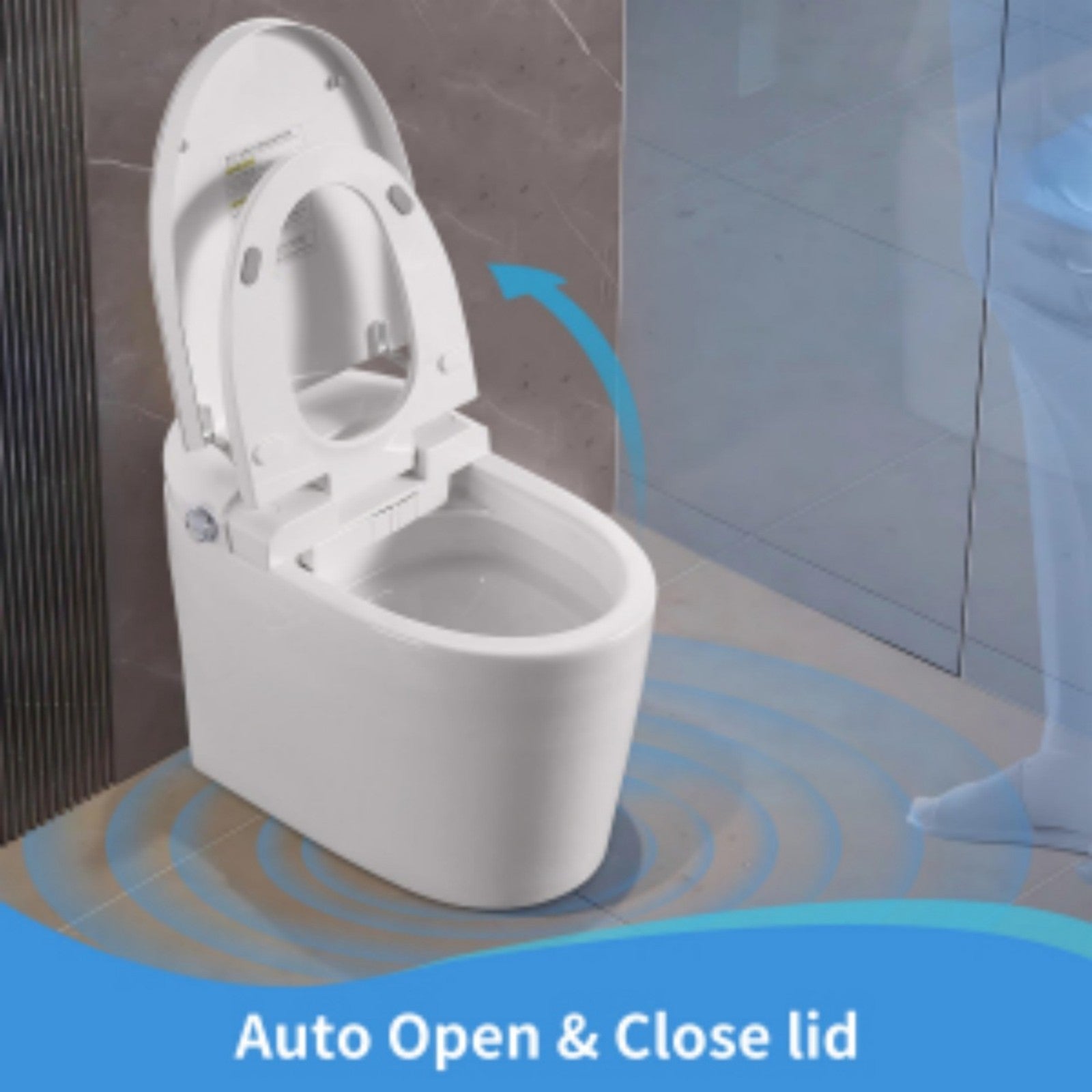 KZG modern white ceramic smart toilet with integrated bidet and heated seat — image 7