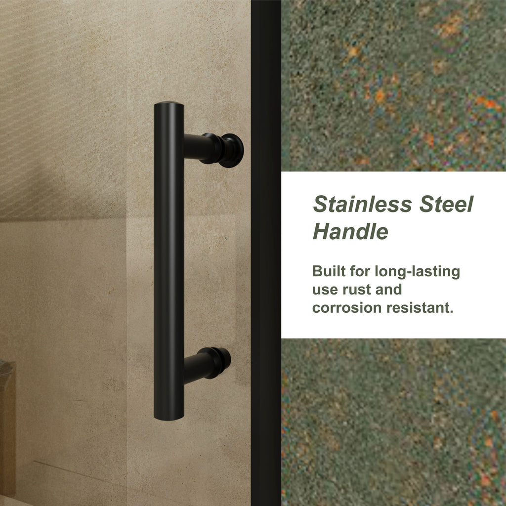 Matte black sliding shower door — 60 in. width, 72 in. height — image 5