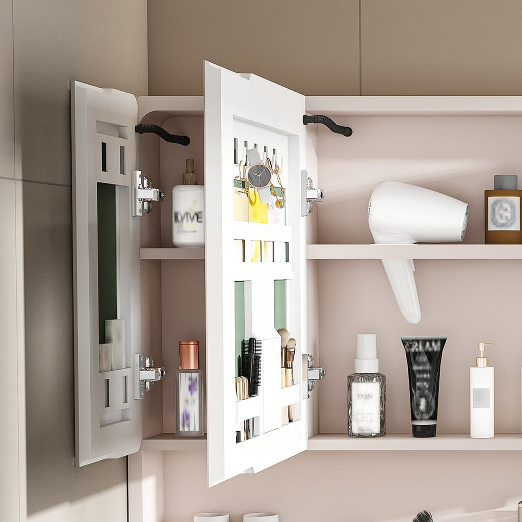 Khaki aluminum LED medicine cabinet mirror with three-color lighting — image 7