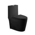 KZG matte black one-piece ceramic toilet with Tornado Flush and dual flush system — image 1