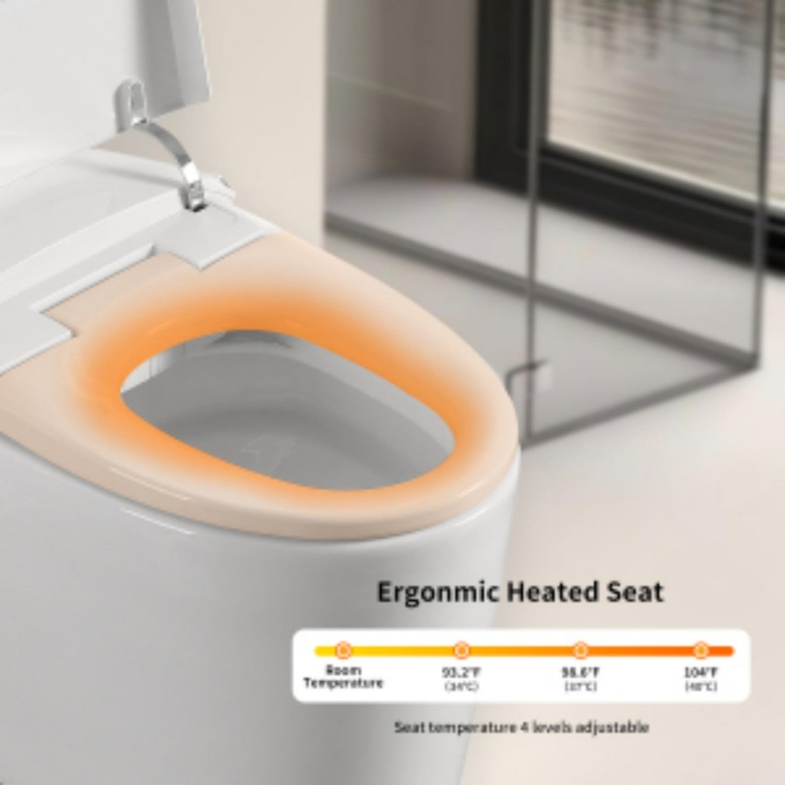 KZG modern white ceramic smart toilet with integrated bidet and heated seat — image 4