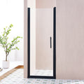 KZG pivot shower door, 30-31.5 in. wide x 75 in. tall, matte black aluminum with clear tempered glass — image 1