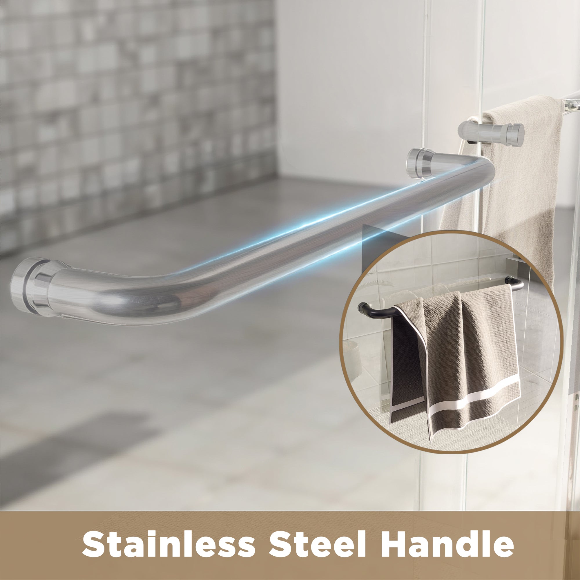Brushed Nickel Sliding Shower Door — 60 in. × 72 in. with Tempered Glass — image 6
